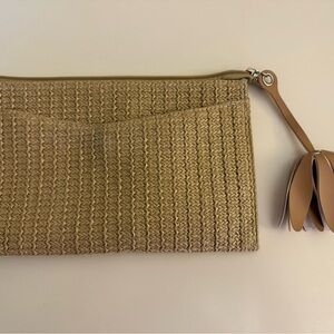 Elegant Tan Woven Clutch